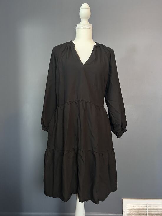 The Drop Dresses & Skirts - The Drop Women's Caralynmirand Ruffle-Neck Tiered Mini Dress Large Minimalist